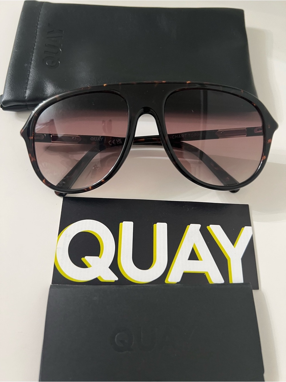 Quay Australia New Tortoiseshell Frame Sunglasses with Brown Gradient Lenses